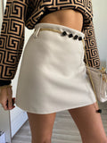 Gonna beige con cintura