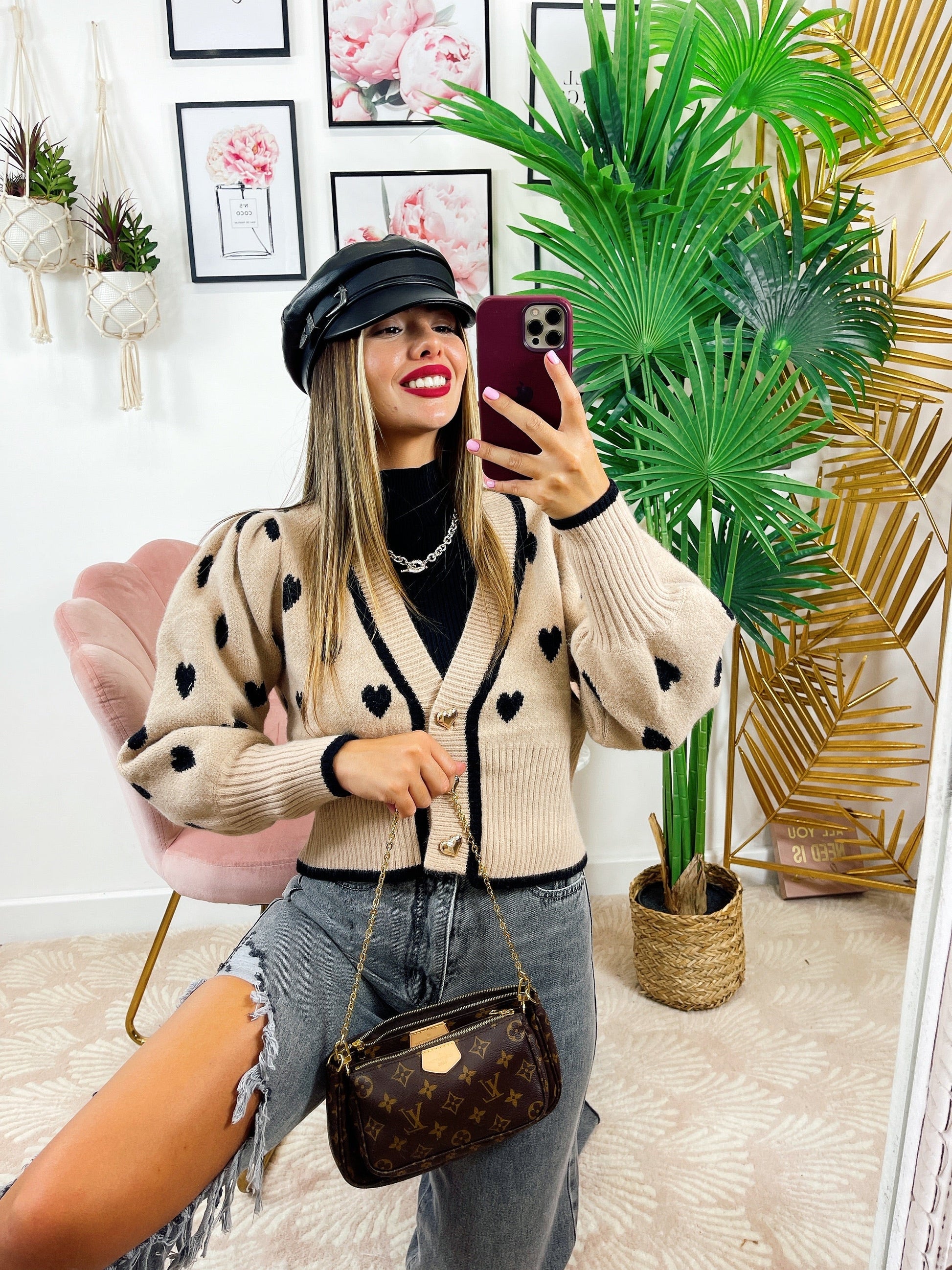Cardigan a Cuori con bottoni