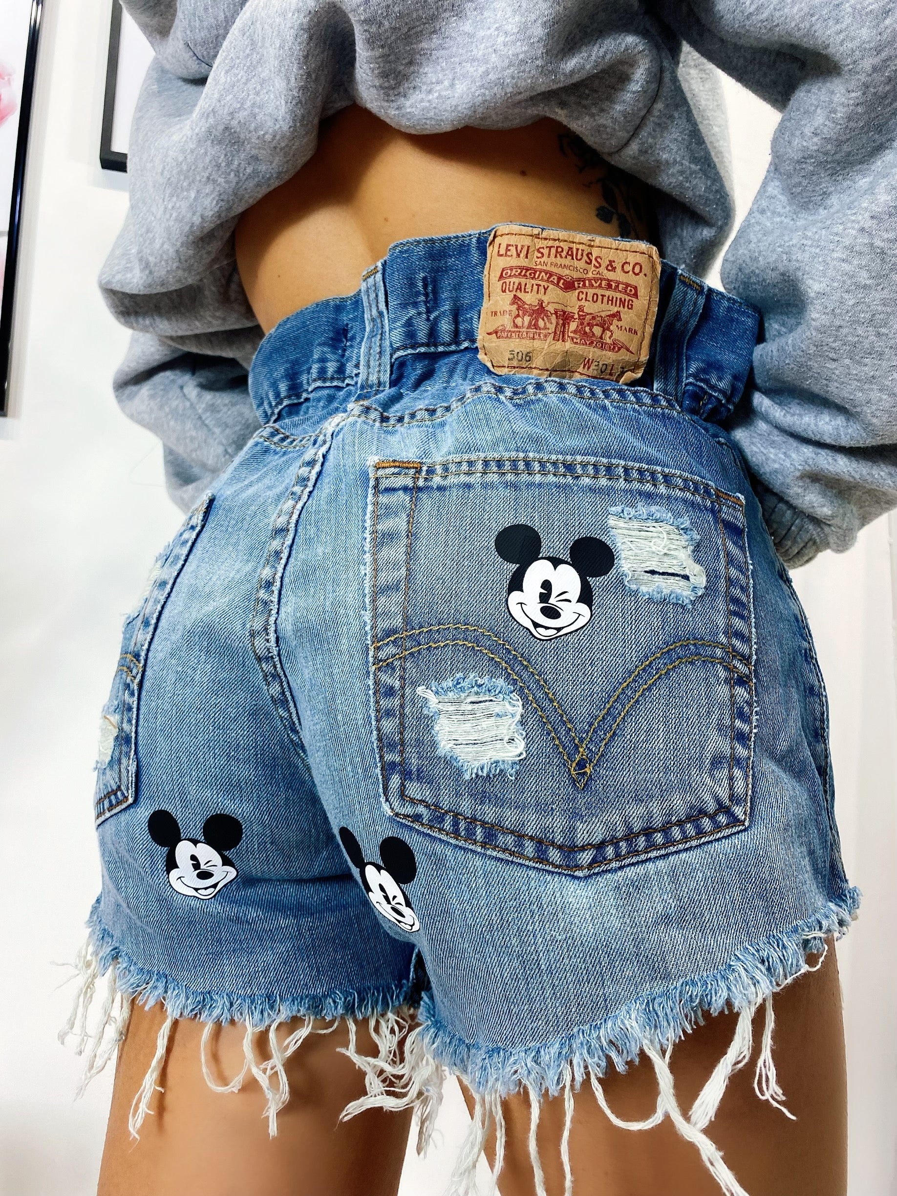 Short Levi’s Vintage con stampa topolino bagno medio chiaro