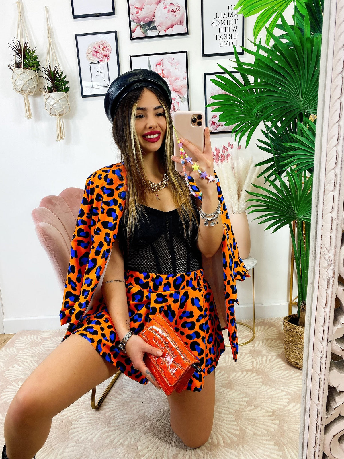 Completo Giacca e short maculato Arancio