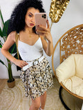 Gonna a balze leopardata chiara
