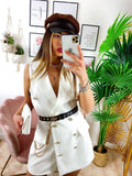 Tutina a Blazer con borsetta Bianca