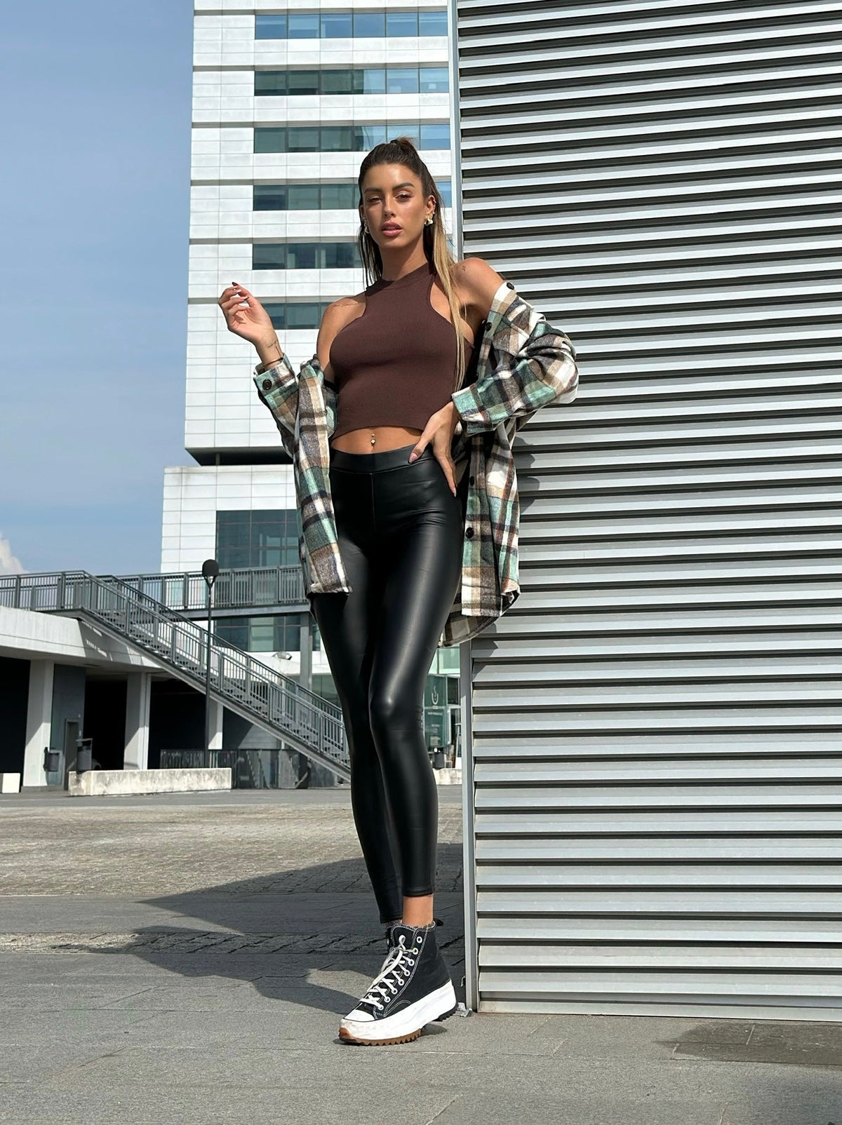 Leggins eco pelle nero