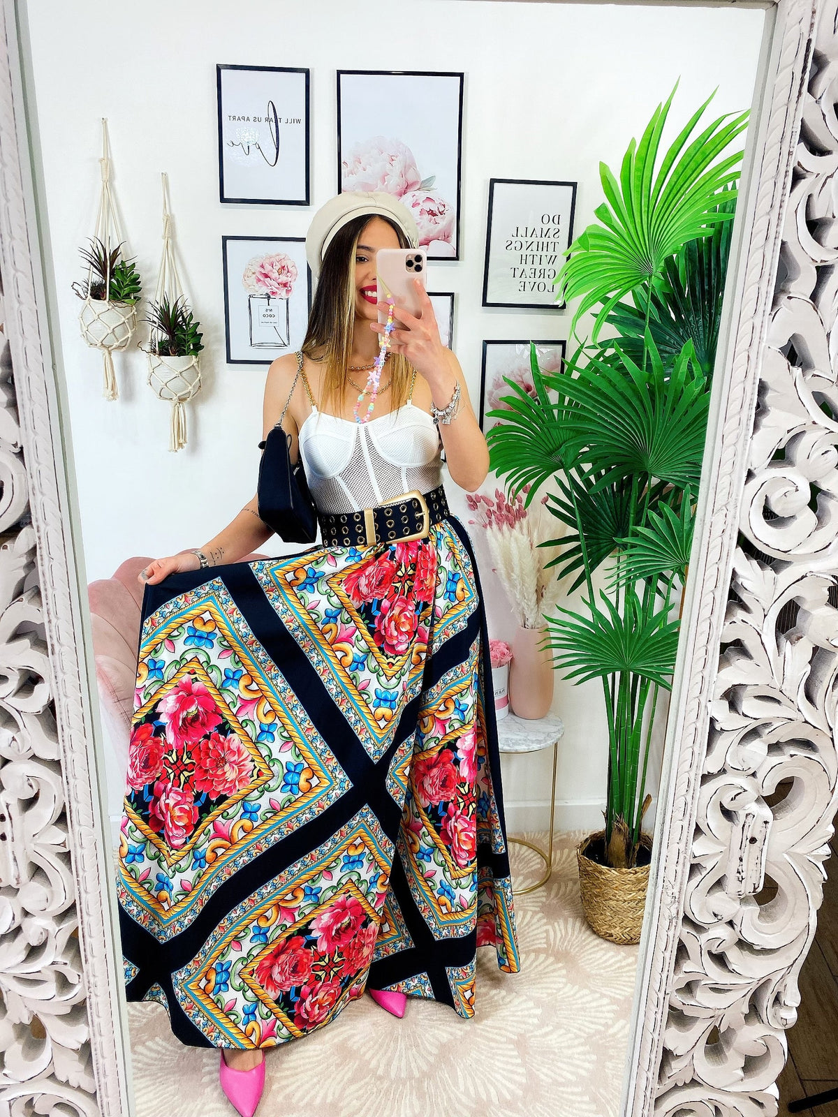 Gonna stampa etnica colorata