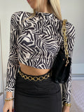 Crop top zebrato