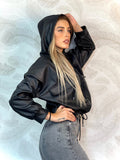 Giubbino in eco pelle nero