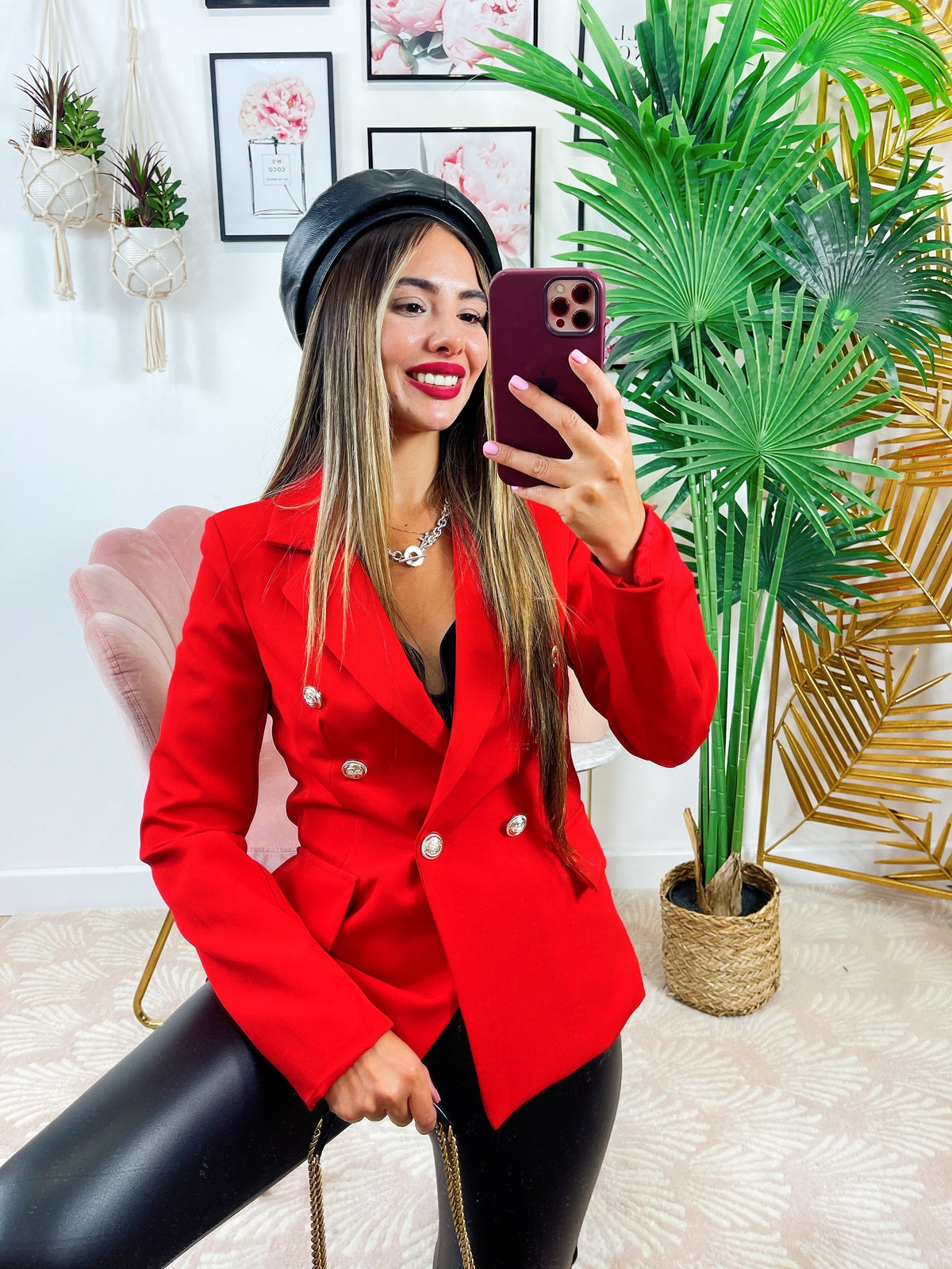 Blazer con bottoni Rosso