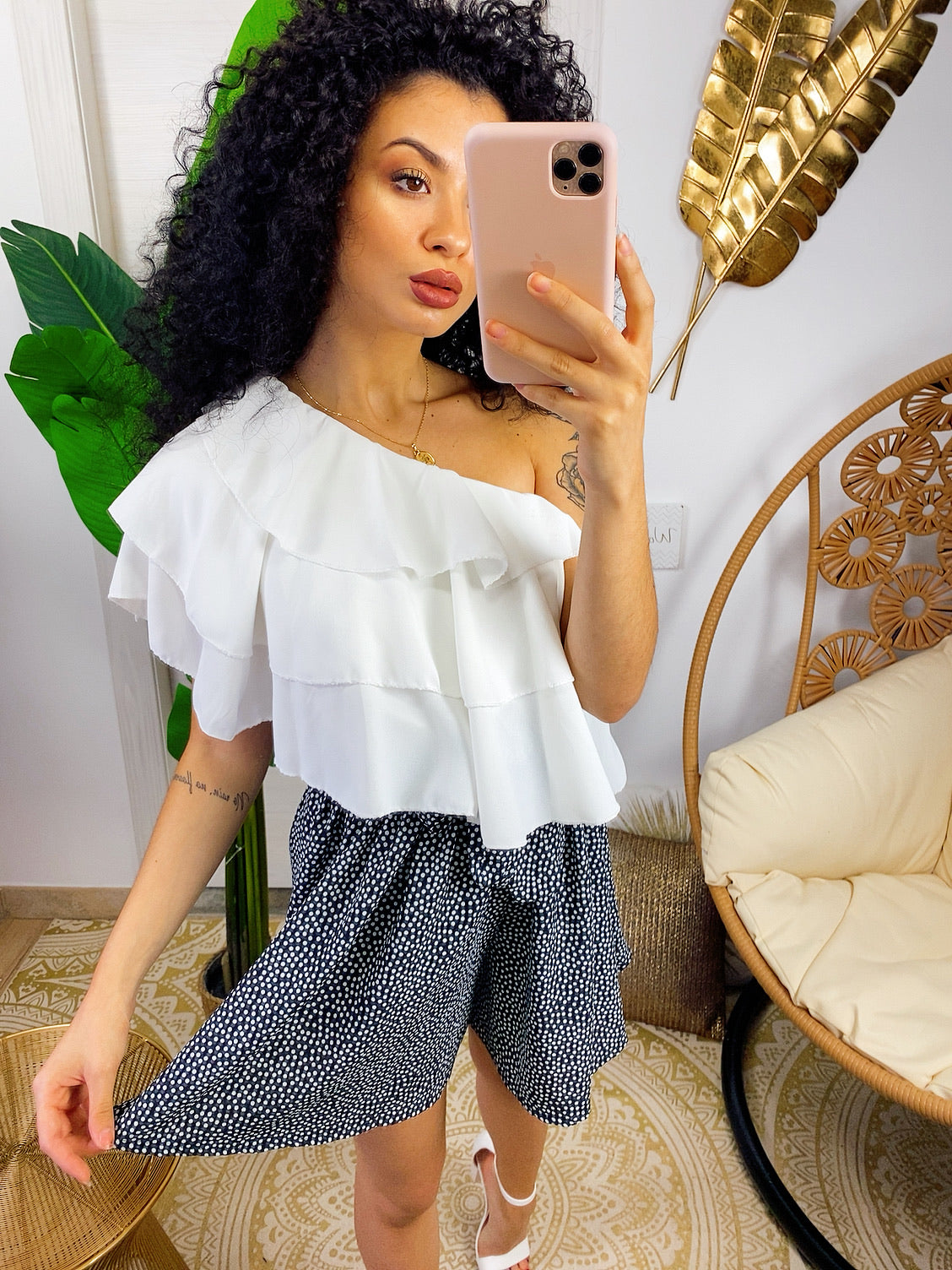 Short a pois con fiocco