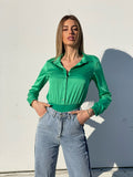 Body camicia verde smeraldo