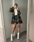 Cappotto check trama verde