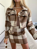 Completo giacca e gonna tweed nude