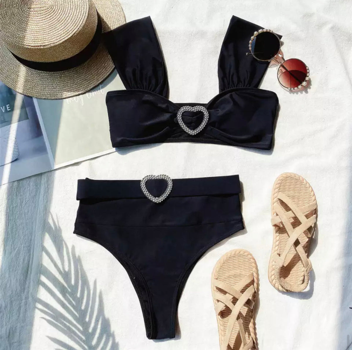 Bikini love vita alta Nero