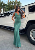 Abito sirena glitter verde