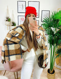Giacca a quadri Camel