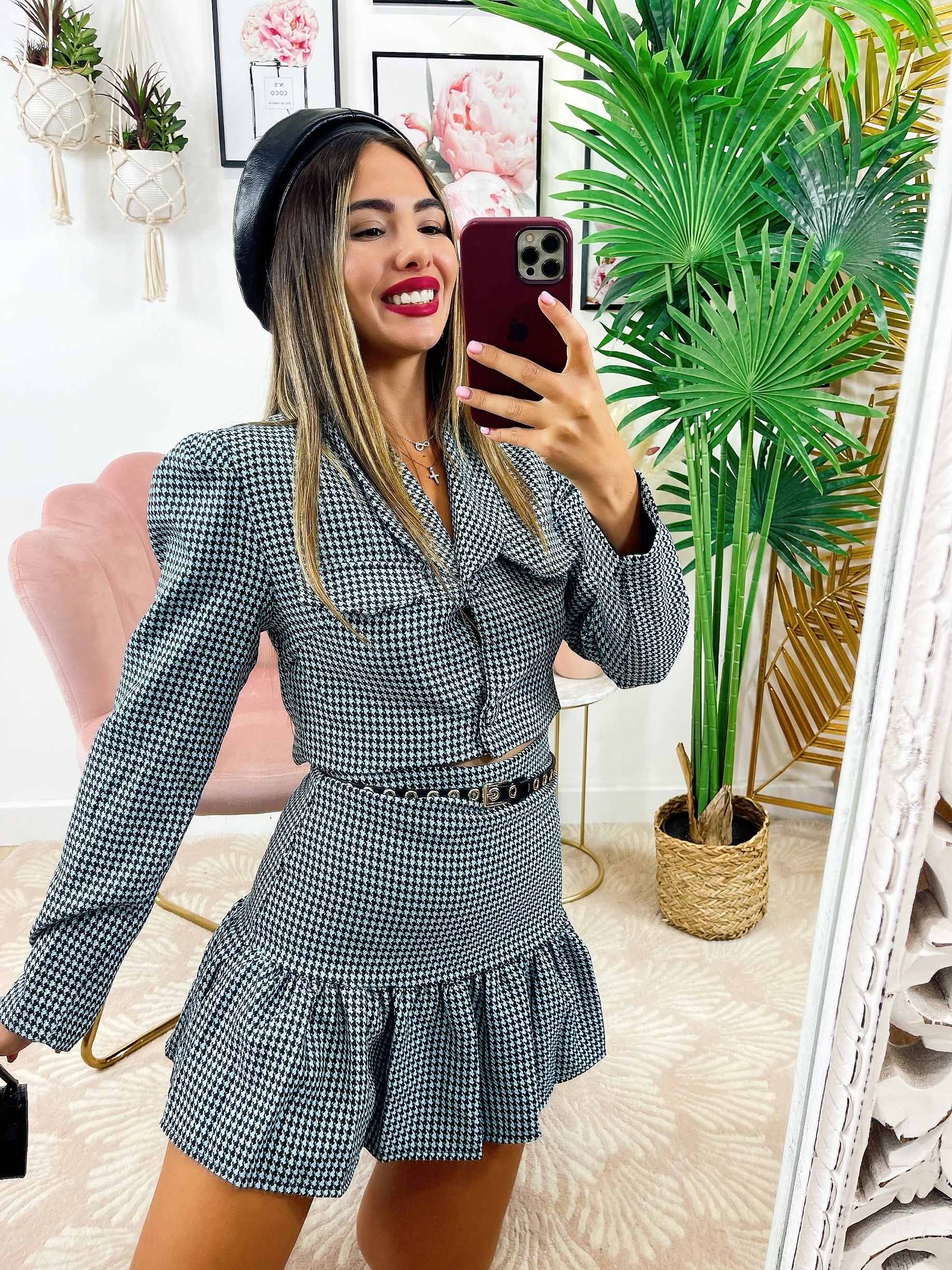 Completo giacchina e gonna azzurro