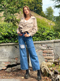 Giacca in eco pelle beige