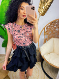 Maglia con spalline bombate rosa
