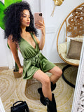 Tutina gioia satin verde militare