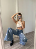 Top crochet con ciondoli