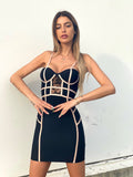Abito Bustier nero e rosa