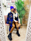 Maxi camicione a quadri blu
