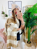 Giacca a quadri Beige con tasche