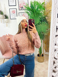 Maglione top quality con perle rosa