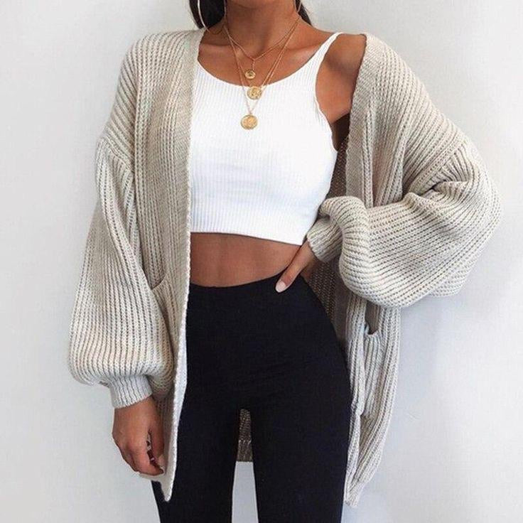 Cardigan lungo morbido beige