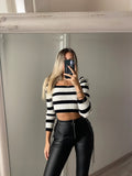 Maglioncino crop a righe