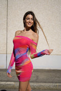 Abito multicolor con scollo
