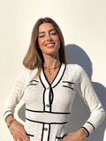 Abito in maglia bianco e nero