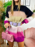 Maxi maglione colorato