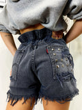 Short Levi’s Vintage con Borchie bagno grigio scuro