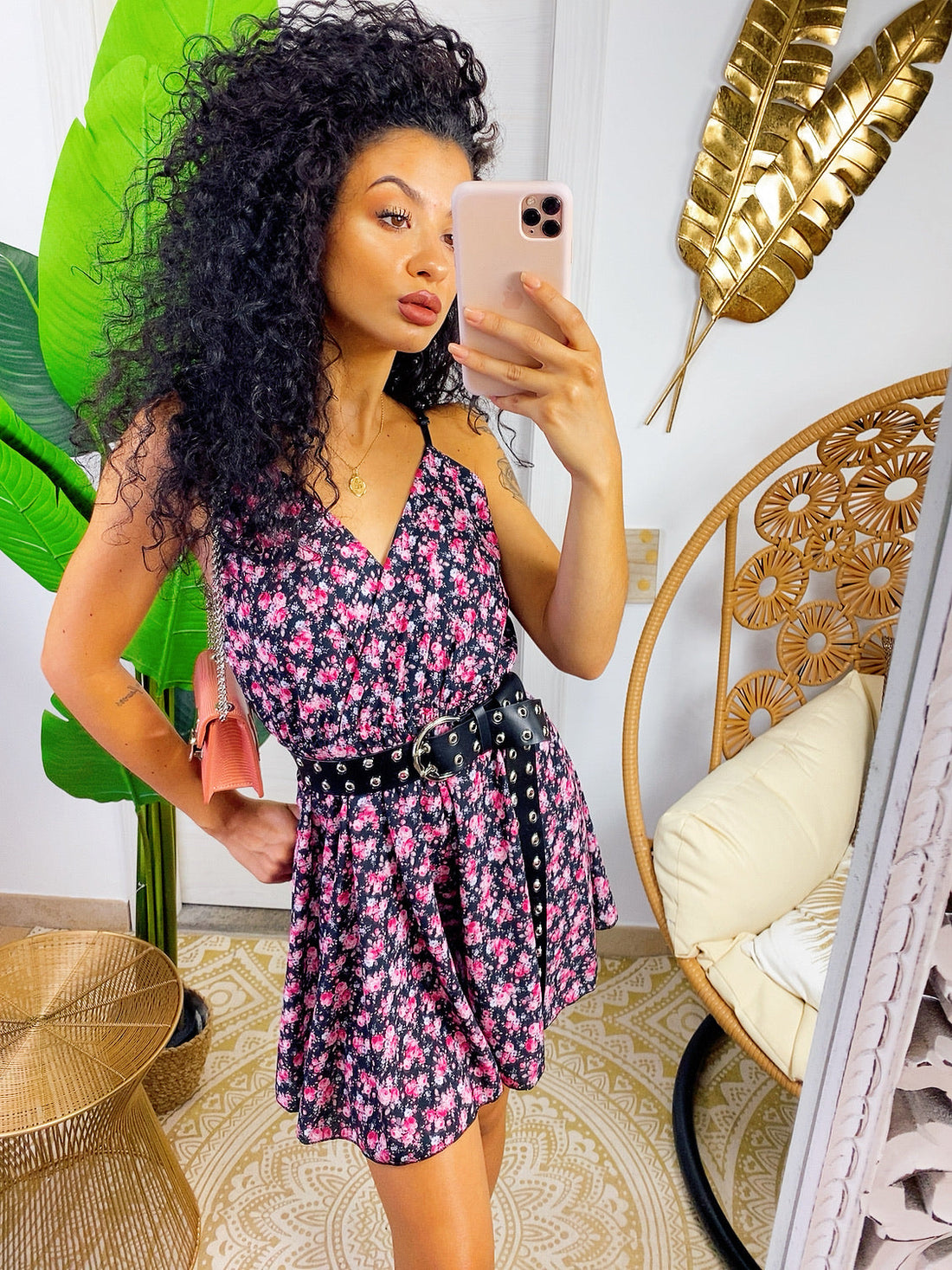 Tutina con fiori Fuxia leggera