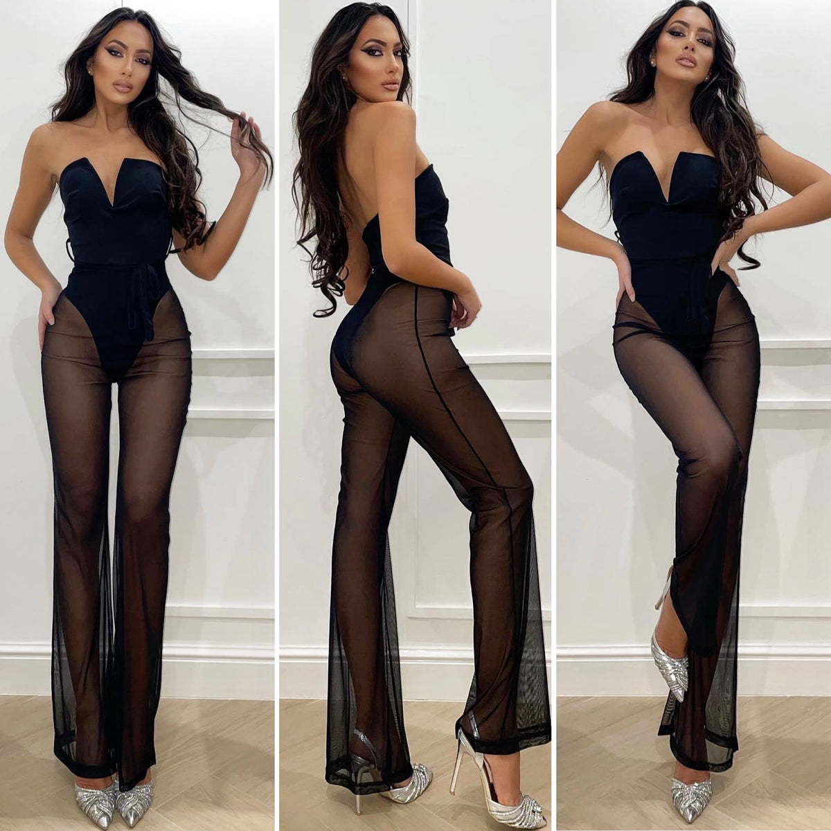 Tuta a fascia con trasparenze