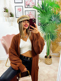 Cardigan lungo camel