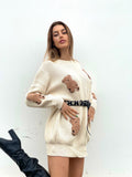 Maxi maglione panna Teddy