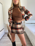 Cappotto check trama nude red