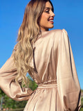 Abito in raso beige