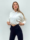 Felpa con elastico bianca