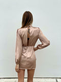 Abito beige in raso