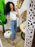 T-shirt bianca con frange argento