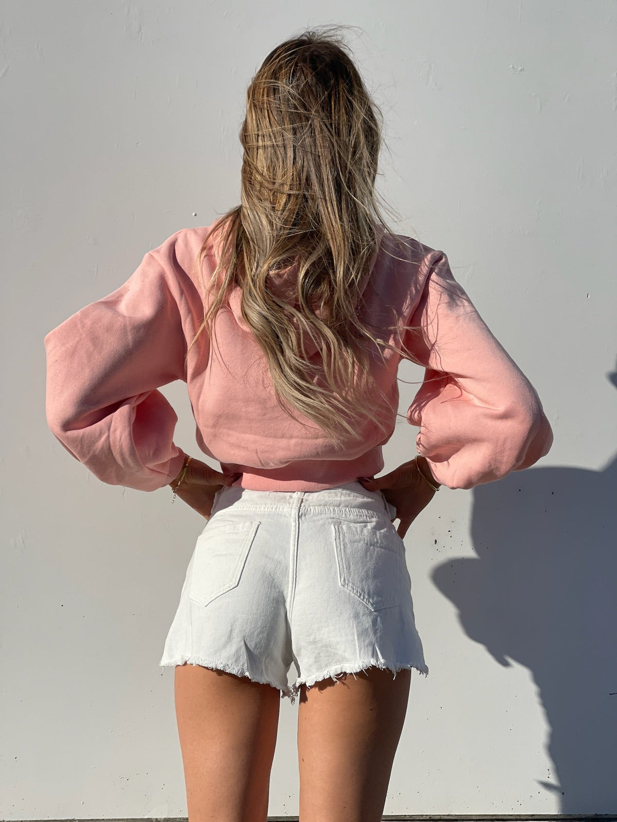 Felpa rosa manica ampia