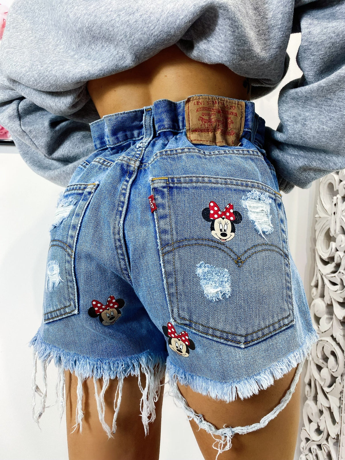 Short Levi’s Vintage stampa topolina con strappi