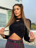 Maglioncino morbidissimo nero con choker