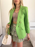 Giacca verde con bottoni oro