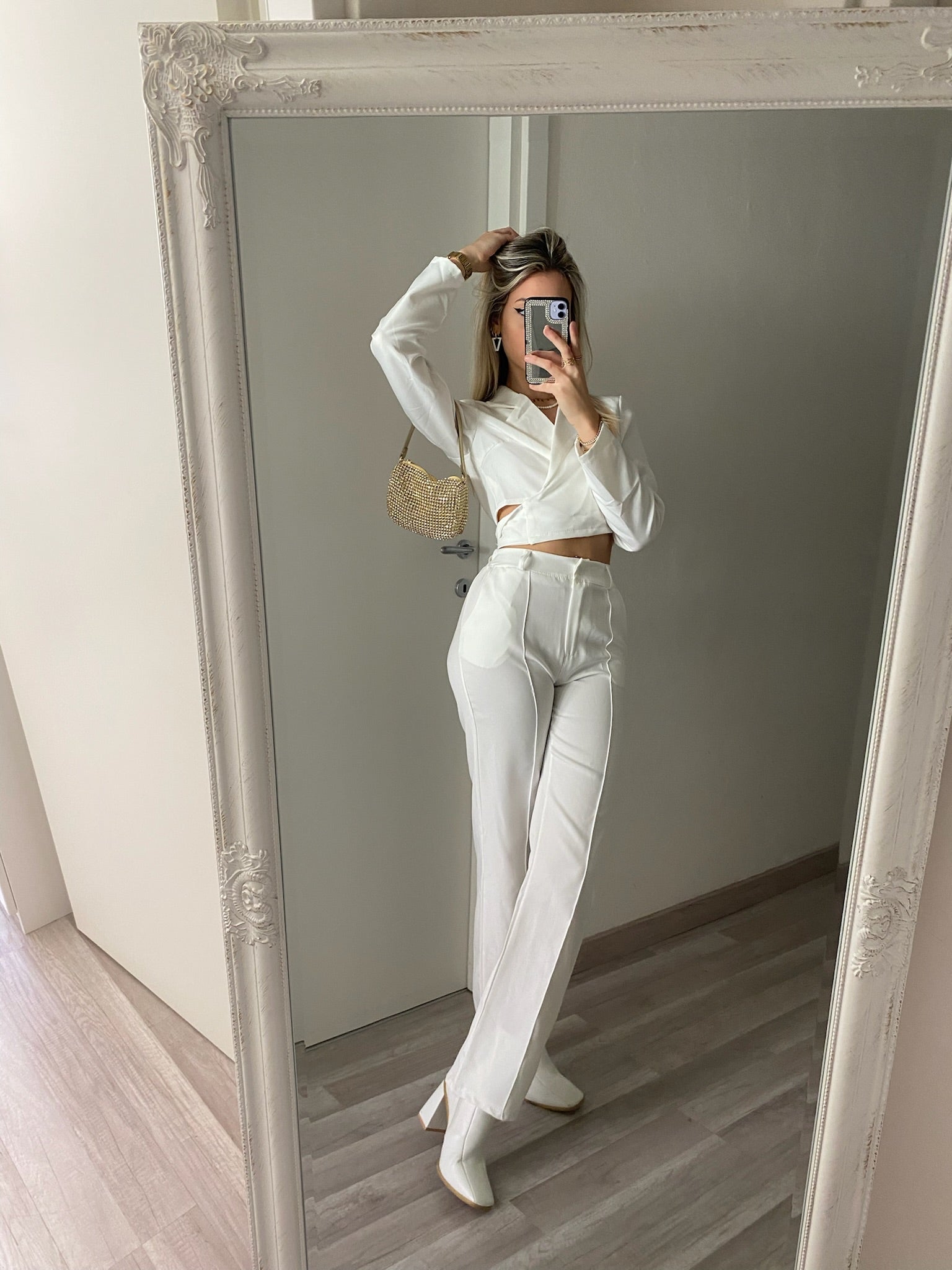 Bag a mano con strass oro