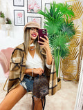 Giacca a quadri Marrone e beige