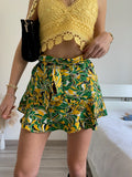 Gonna a fiori giallo verde