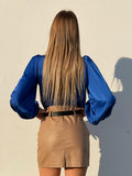 Gonna in ecopelle con cintura nude